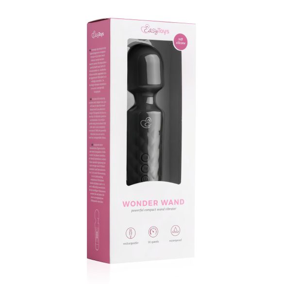 EasyToys Mini Wand - Rechargeable Massager Vibrator (Black)