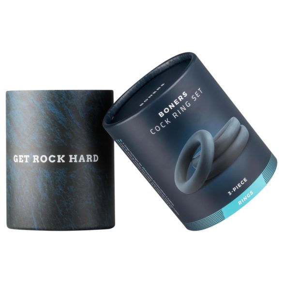 Boners - 3-Piece Penis Ring Set (Gray)