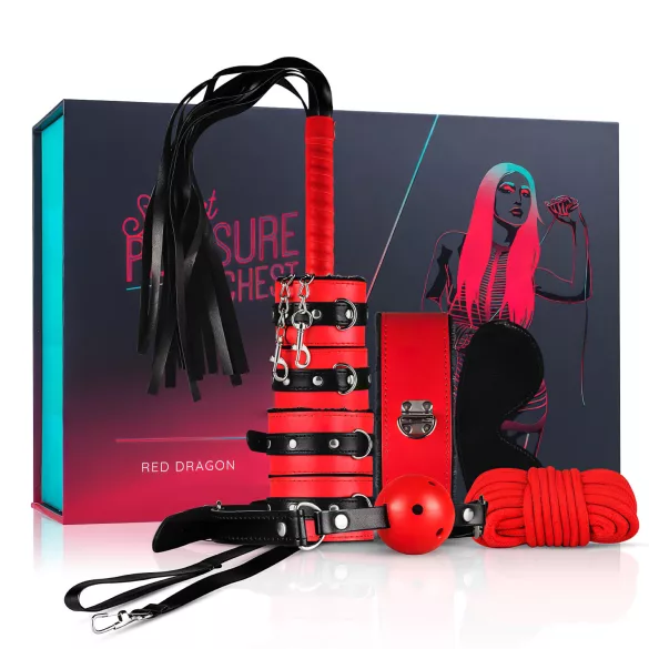 Secret Pleasure Chest - Advanced BDSM Kit - 10‑Piece (Red)
