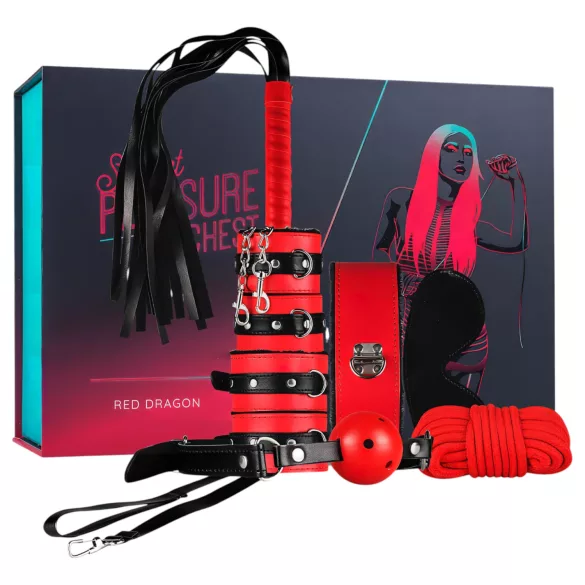 Secret Pleasure Chest - Advanced BDSM Kit - 10‑Piece (Red)