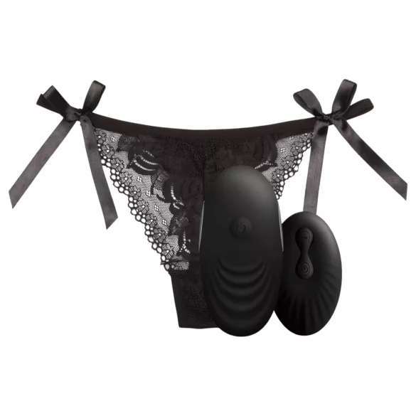 Sway No.3 - cordless, remote-controlled vibrating black knickers (S-L)