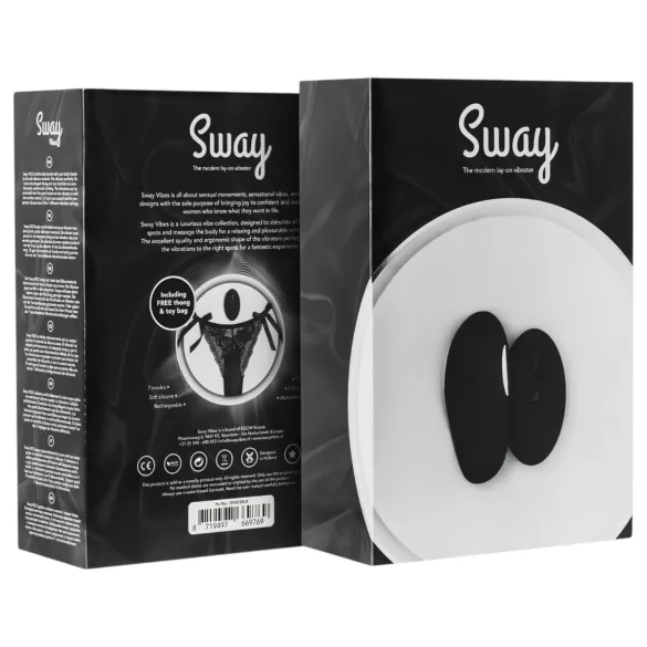 Sway No.3 - cordless, remote-controlled vibrating black knickers (S-L)