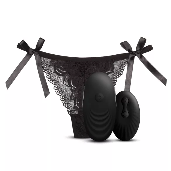 Sway No.3 - rechargeable, remote control, vibrating panties - black (S-L)