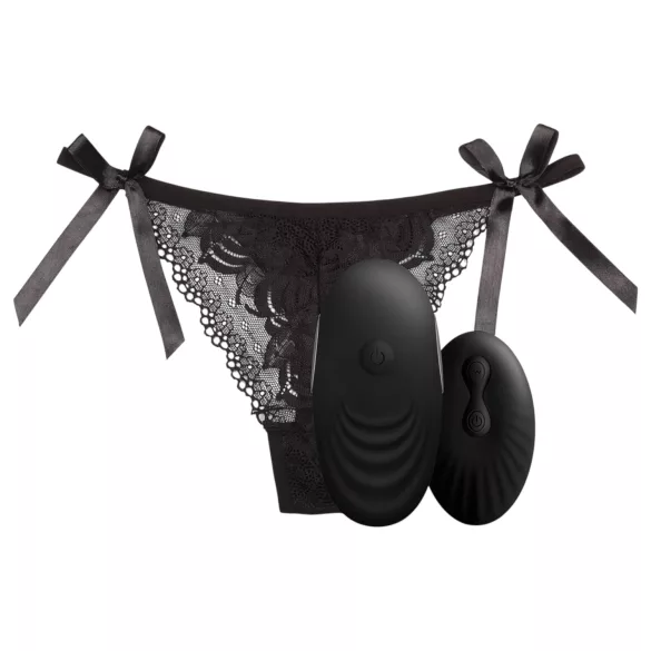 Sway No.3 - cordless, remote-controlled vibrating black knickers (S-L)