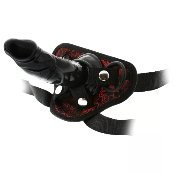Dreamtoys Blaze - strap-on dildo with harness (black)