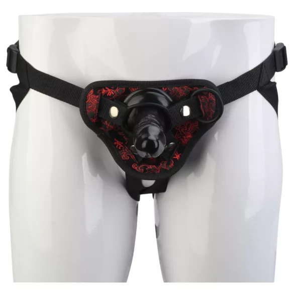 Dreamtoys Blaze - strap-on dildo with harness (black)