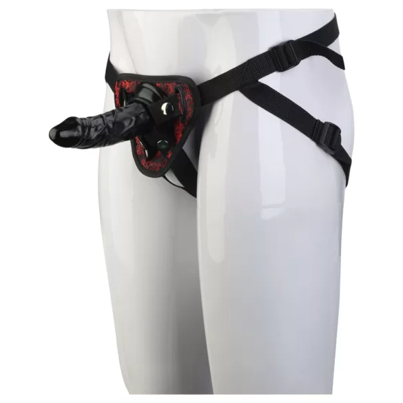 Dreamtoys Blaze - strap-on dildo with harness (black)