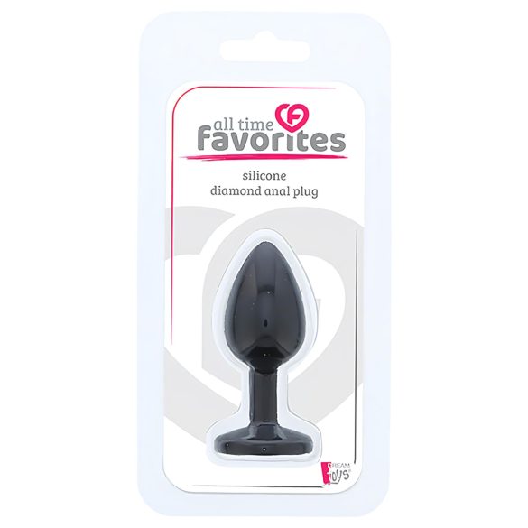 All-Time Favorite - Purple Gem Silicone Anal Plug (Black)