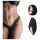Pantyrebel - black rechargeable remote‑controlled lace thong vibrator (S-L)