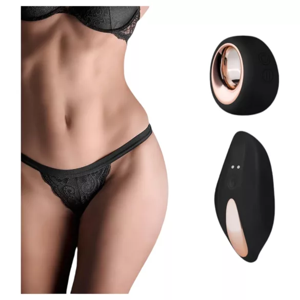 Pantyrebel - cordless, remote-controlled vibrating black thong (S-L)