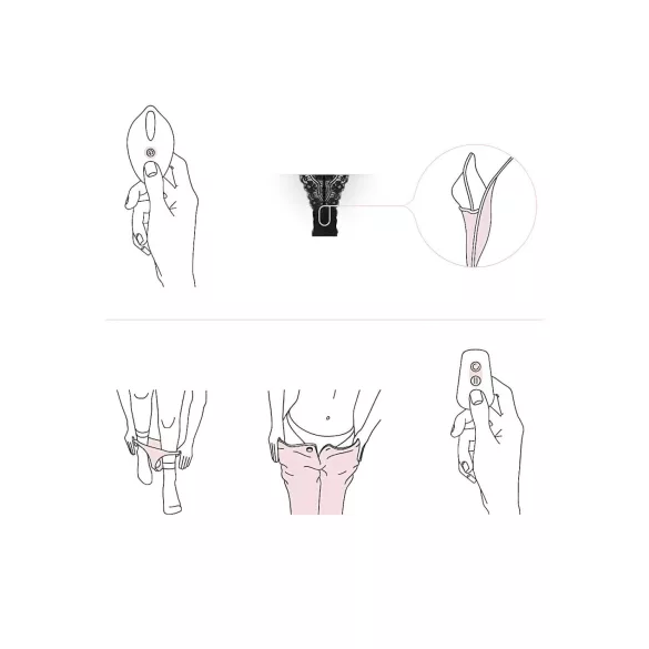 Pantyrebel - cordless, remote-controlled vibrating black thong (S-L)