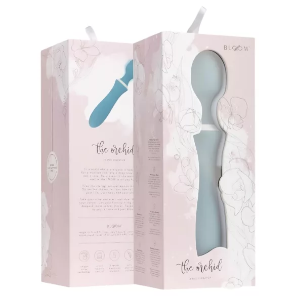 Bloom Orchid Wand - rechargeable massaging vibrator (turquoise)