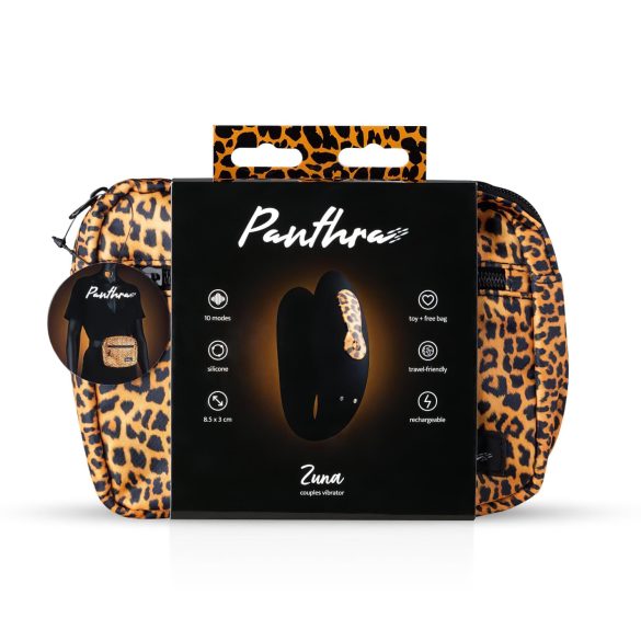 Panthra Zuna - Rechargeable Waterproof Couples Vibrator (Leopard Black)