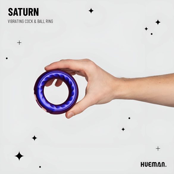 Hueman Saturn - Rechargeable, Waterproof Vibrating Ring (Purple)