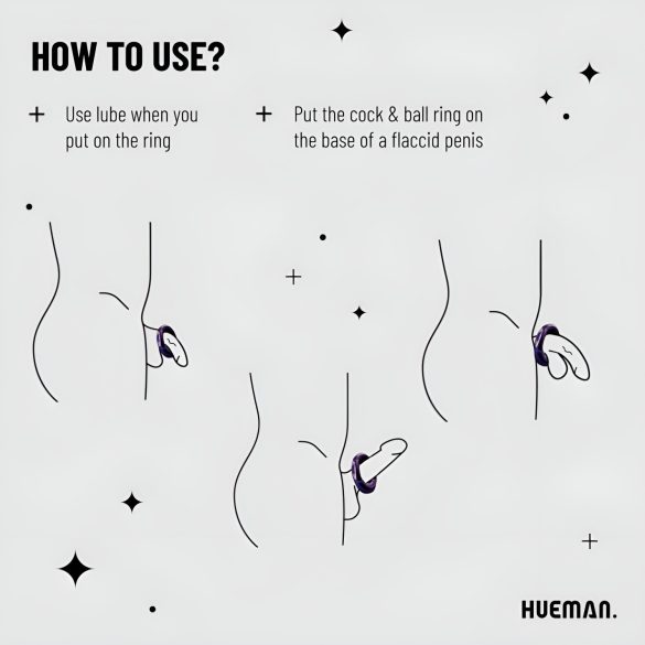 Hueman Saturn - Rechargeable, Waterproof Vibrating Ring (Purple)