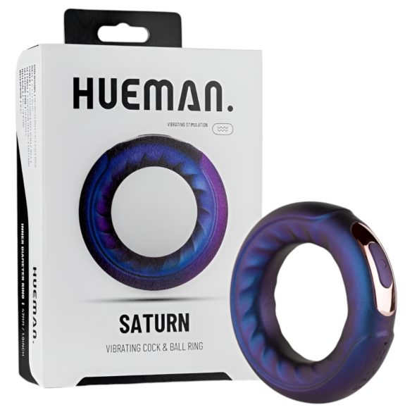 Hueman Saturn - Rechargeable, Waterproof Vibrating Ring (Purple)