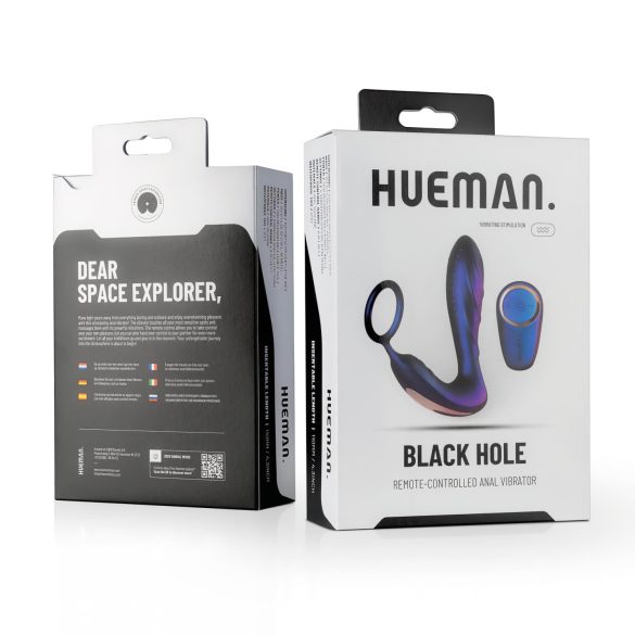 Hueman Black Hole - Purple Remote Anal Vibrator with Cock Ring