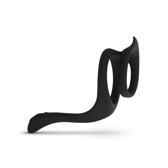 EasyToys Pleasure Ring - Flexible Black Penis and Testicle Ring
