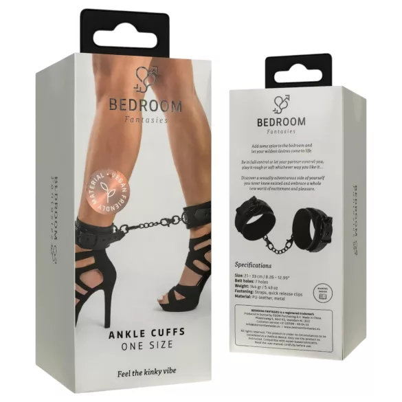 Bedroom Fantasies - Ankle Cuffs with Chain (Black)