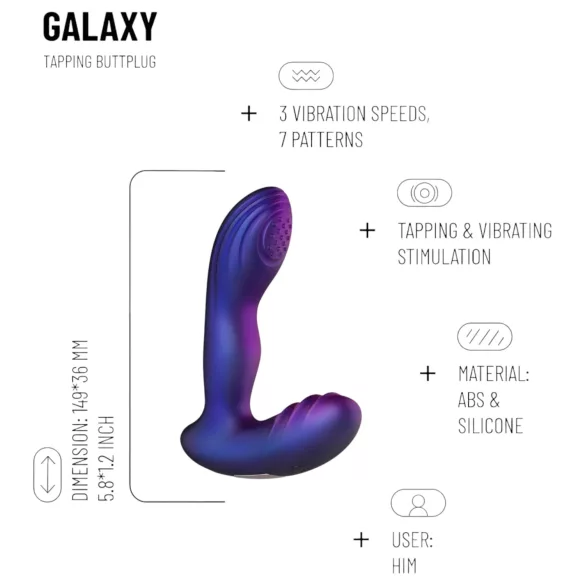 Hueman Galaxy - pulsating anal vibrator (purple)