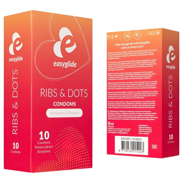 EasyGlide Ribs & Dots - Textured Condoms (10-pack)