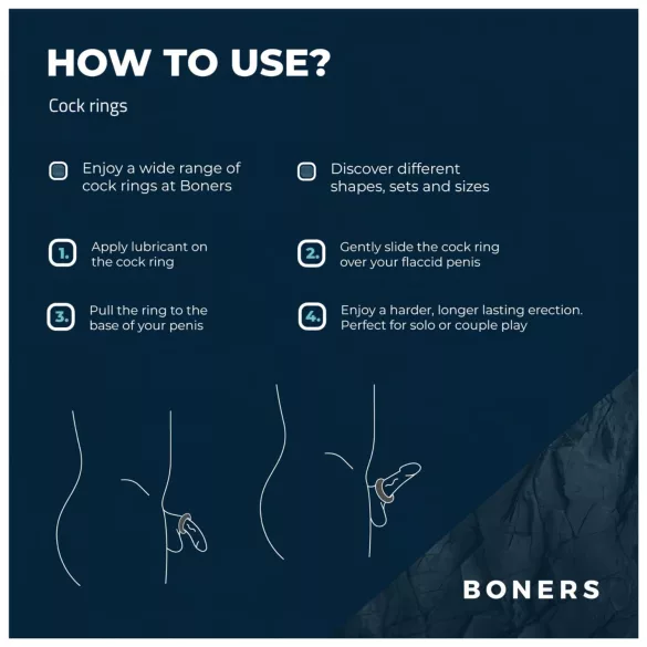 Boners Ergo - silicone cock ring (blue)