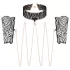 Rosy Gold - Black Collar and Wrist Cuffs