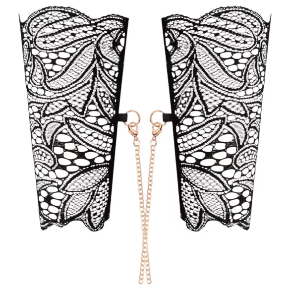 Rosy Gold - Black Collar and Wrist Cuffs