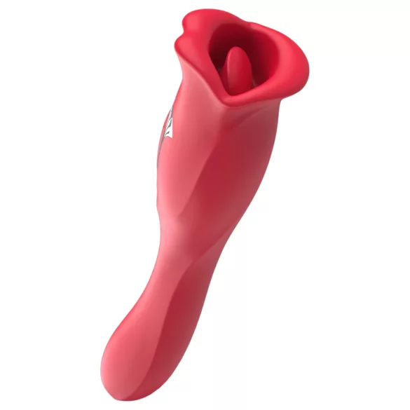 Teazers - double-ended vibrator with tongue clitoral stimulator (red)