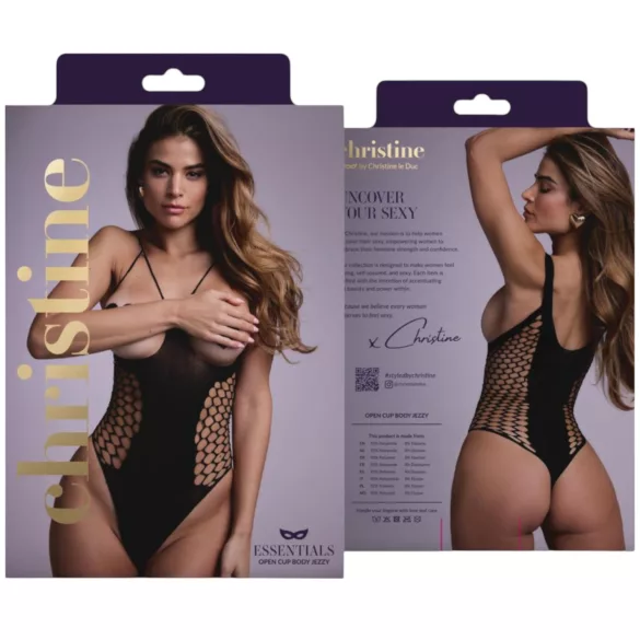 Christine - open teddy (black) - S-L