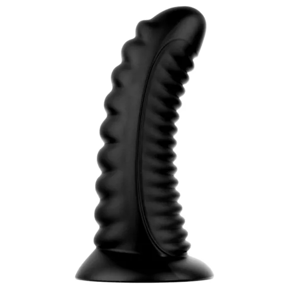 BUTTR Double Ribbed - extra-large ribbed anal plug (black) - 26 cm