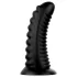 BUTTR Double Ribbed - extra-large ribbed anal plug (black) - 26 cm