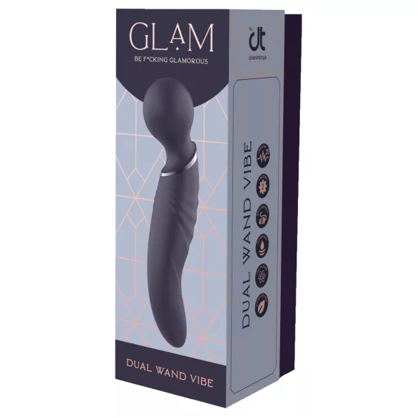 Glam - double‑ended wand vibrator (dark grey)