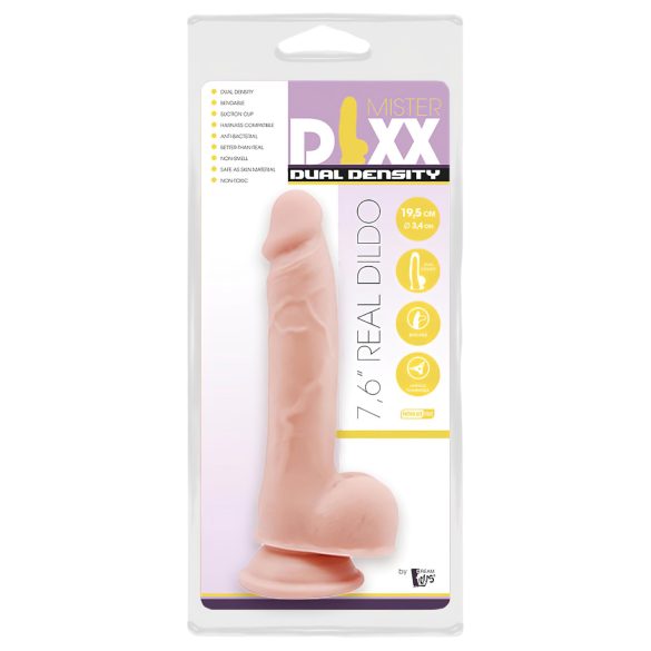 Mr. Dixx 7.6 - Suction Cup Dildo with Testicles - Natural (7.7 inches)