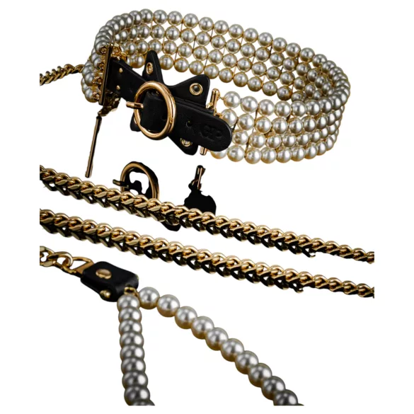 Allure - Beaded Collar with Leash (Black)