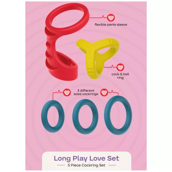 Dreamtoys Love Signal - penis ring set (multicolour)