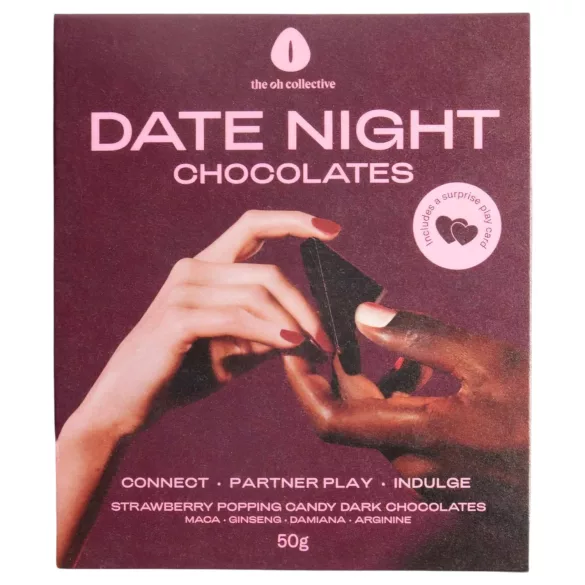 The Oh Collective Date Night - dark chocolate with poppy seed and strawberry for couples (50g)