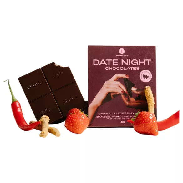 The Oh Collective Date Night - dark chocolate with poppy seed and strawberry for couples (50g)