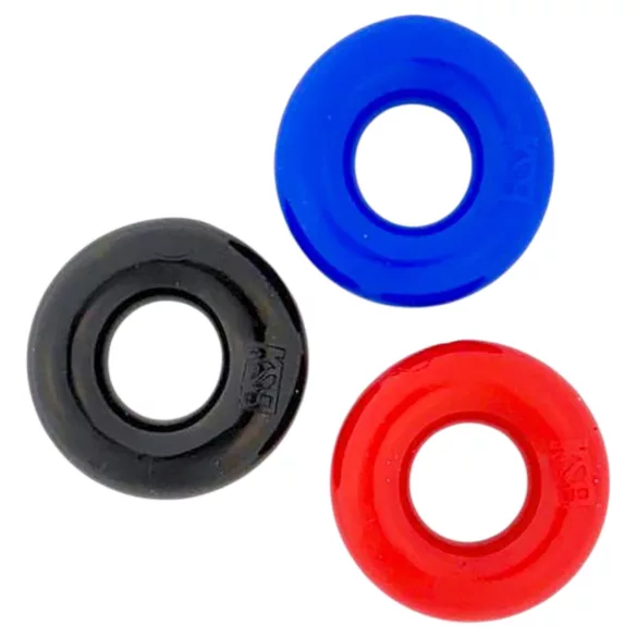 Kiotos Max-Stretch - stretchable penis ring set (black/red/blue)