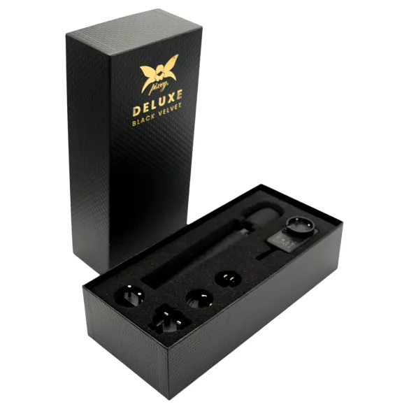 Pixey Deluxe Black Velvet - M‑size wand vibrator (black)