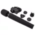 Pixey Deluxe Black Velvet - M‑size wand vibrator (black)