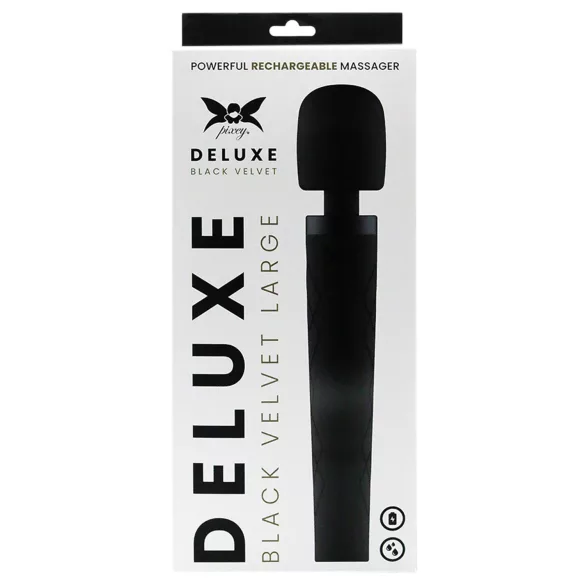 Pixey Deluxe Black Velvet - wand vibrator L (black)