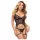 Zôf Jade - Sheer Corset with Suspender Straps and Thong (Black) - L/XL