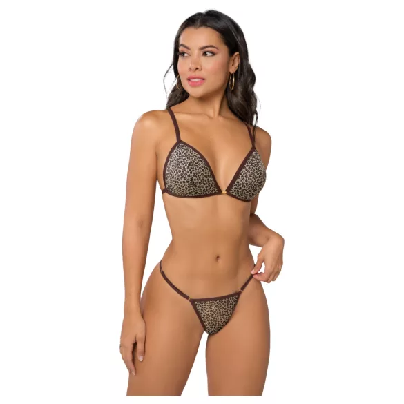 Zôf Nina - Leopard-Print Bra and Thong Set (Brown)