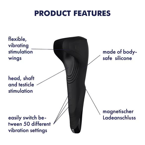 Satisfyer Men Wand - Rechargeable, Waterproof Penis Vibrator (Black)