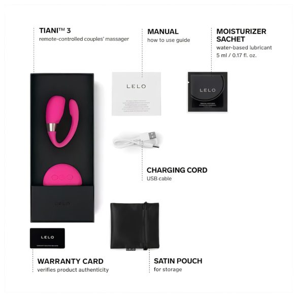 LELO Tiani 3 - Silicone Couple's Vibrator (Pink)