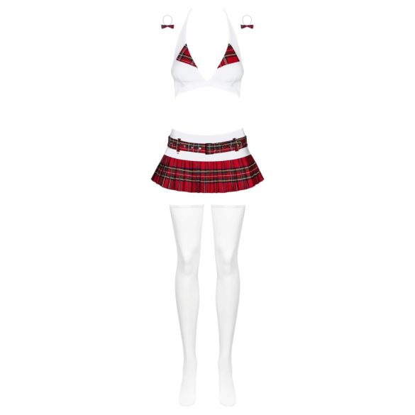 Obsessive Schooly - 6-Piece Schoolgirl Costume Set - L/XL