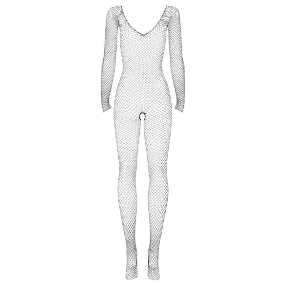 Obsessive N109 - Black Openwork Long-Sleeve Jumpsuit (S-L)