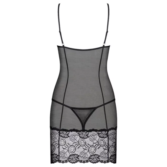 Obsessive Alluria - Lace Nightie & Thong Set (Black)