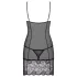 Obsessive Alluria - Lace Nightie & Thong Set (Black) - L/XL